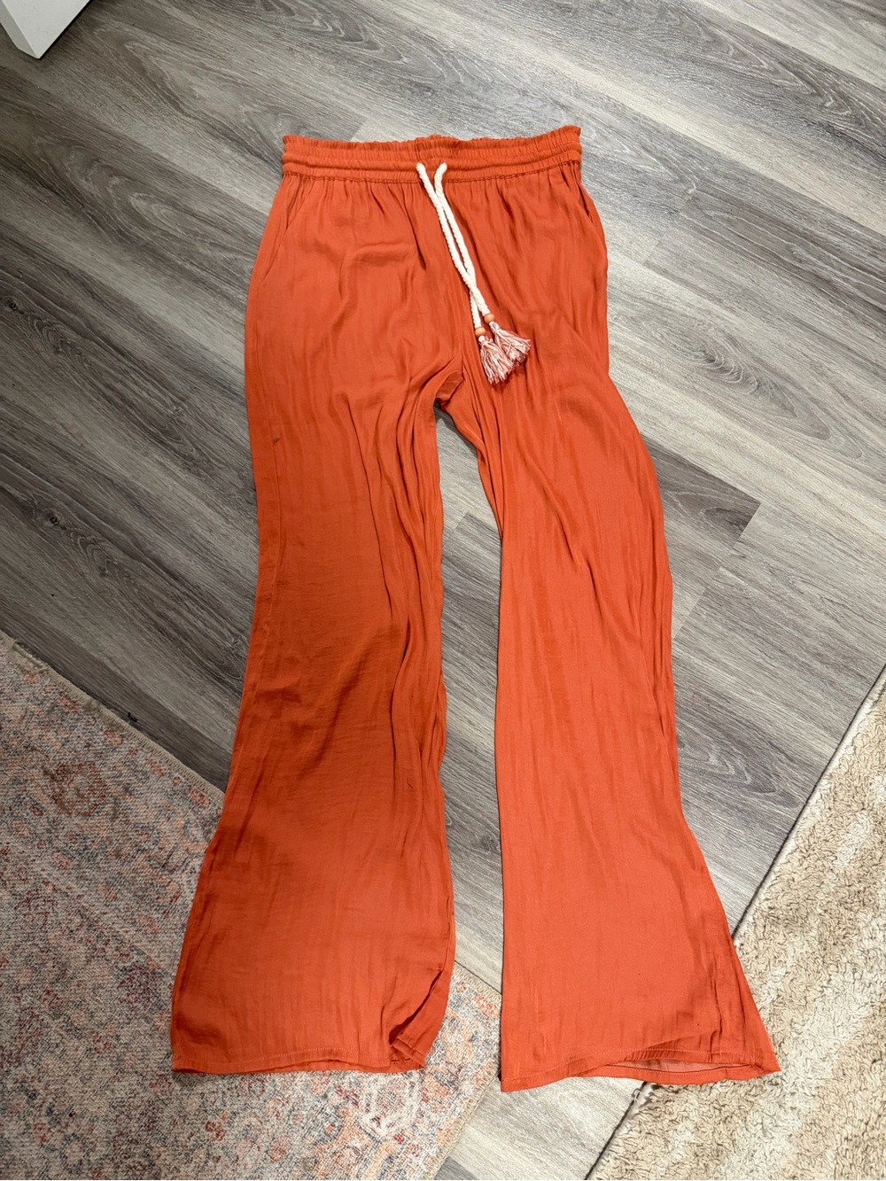 Joie Flowy Satin Orange Pants